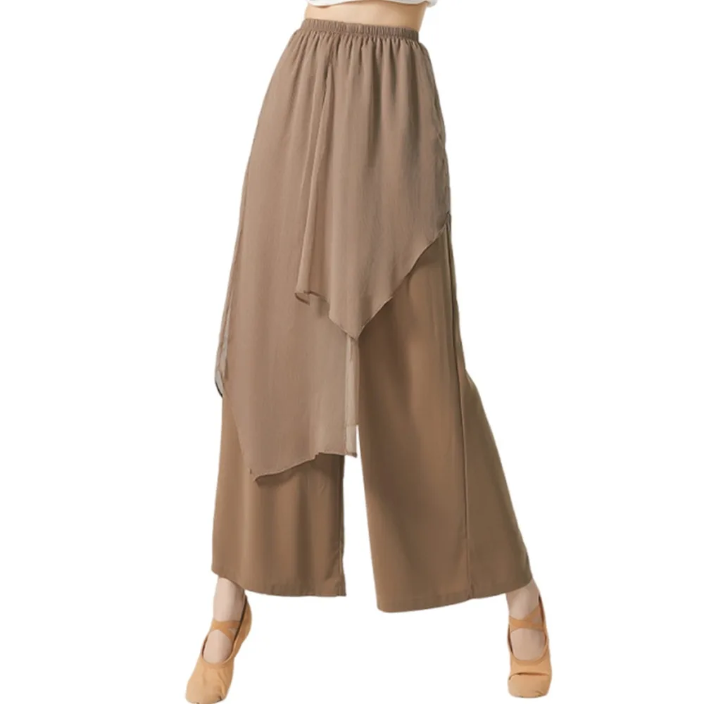 

Модные свободные брюки для танцев с эластичным поясом, элегантные спортивные брюки для современных танцев, сценических выступлений и фитнеса для женщин