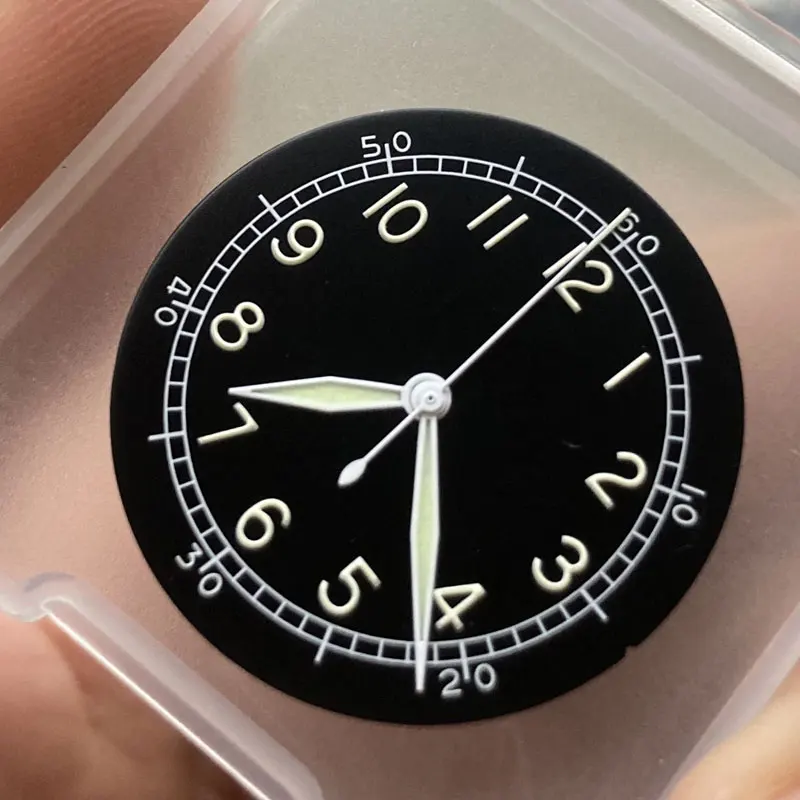 Watch Modify Parts 28.5mm Black/White Sterile A11 Watch Dial Super Green Luminous Suitable For NH35/36 Automatic Movement