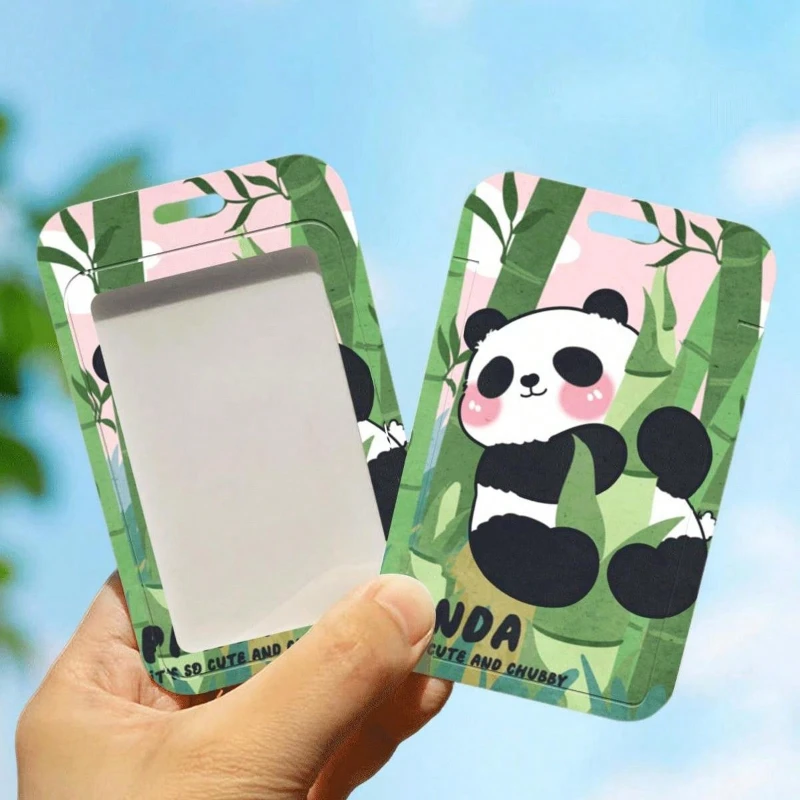 Cartoon Panda Badge Child Bus Card Cover Case Card Holder Bags Business Credit Card Holders Bank ID Holders Keychain