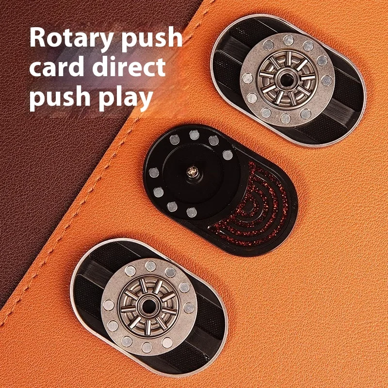 Stainless Steel Fidget Spinner Stress Relief Toy Straight Push Rotation EDC Magnetic Card De-Stressing Gadgets Rhythm Master
