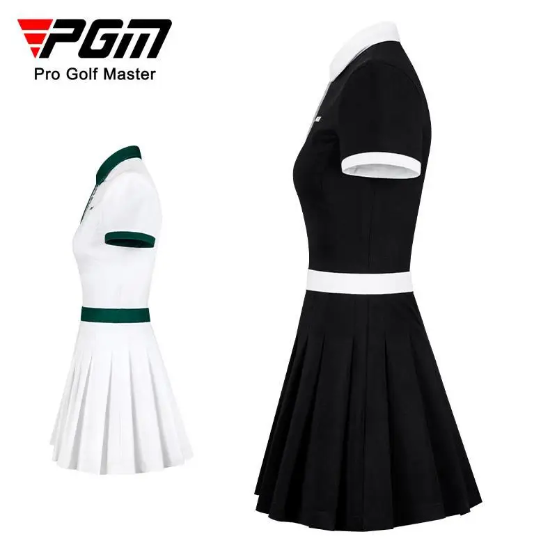 PGM Golf Women\'s Dress Set Summer Slim Fit Skirt Sports Girl Pleated Skirt With Anti-light Shorts Breathable Versatile 2023 New