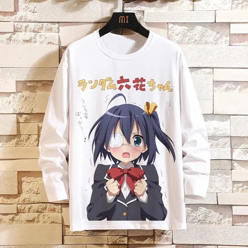 เกมอนิเมะชูนิบิวยังต้องตกหลุมรักผู้ชายและผู้หญิงเสื้อยืดแขนยาวนกน้อยทัวร์ริกก้าอุปกรณ์ต่อพ่วงสองมิติ