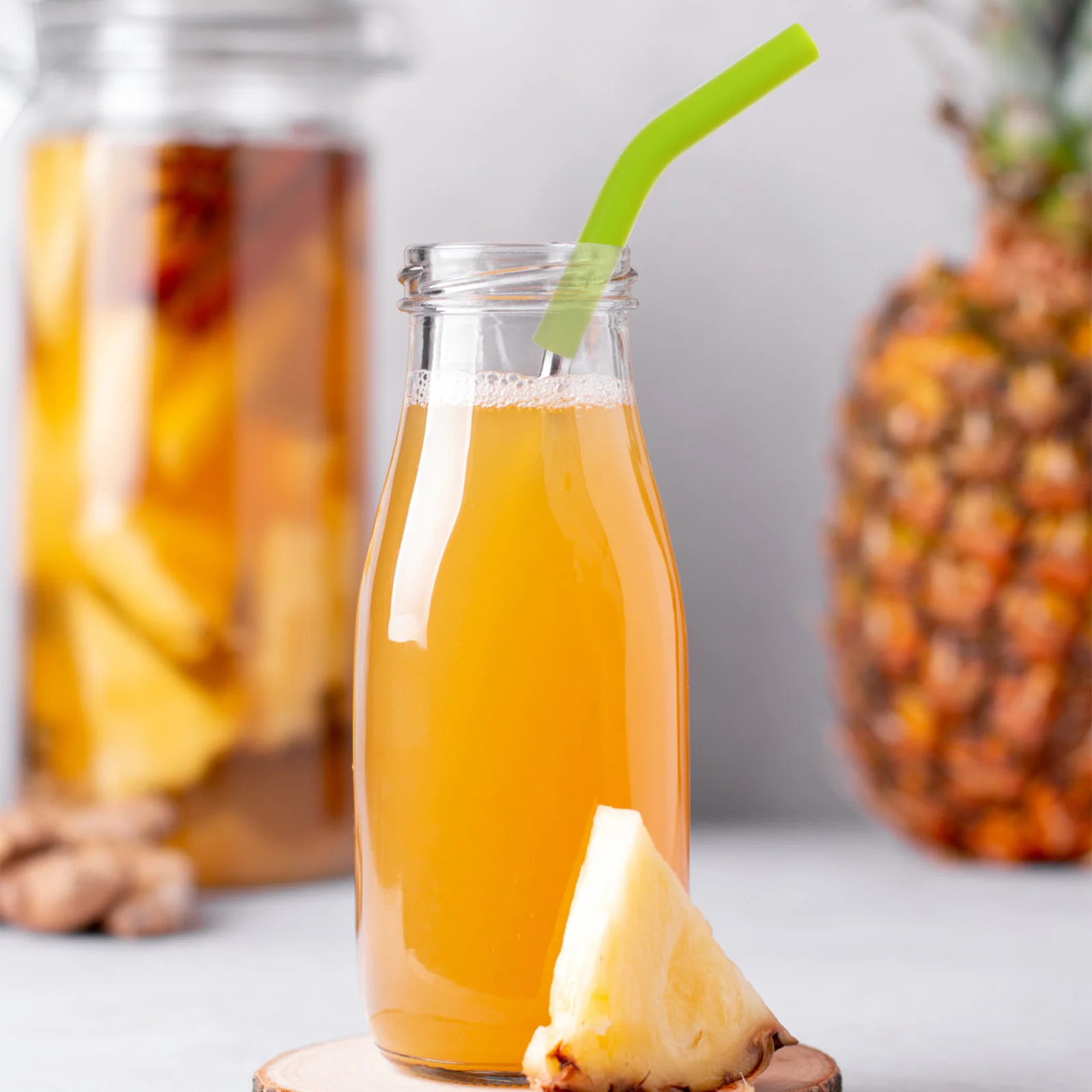 

24pcs Stainless Steel Straw Cover Silicone Drinking Straw Tip For Metal Straws Reusable Lightweight Portable Multi- Bar