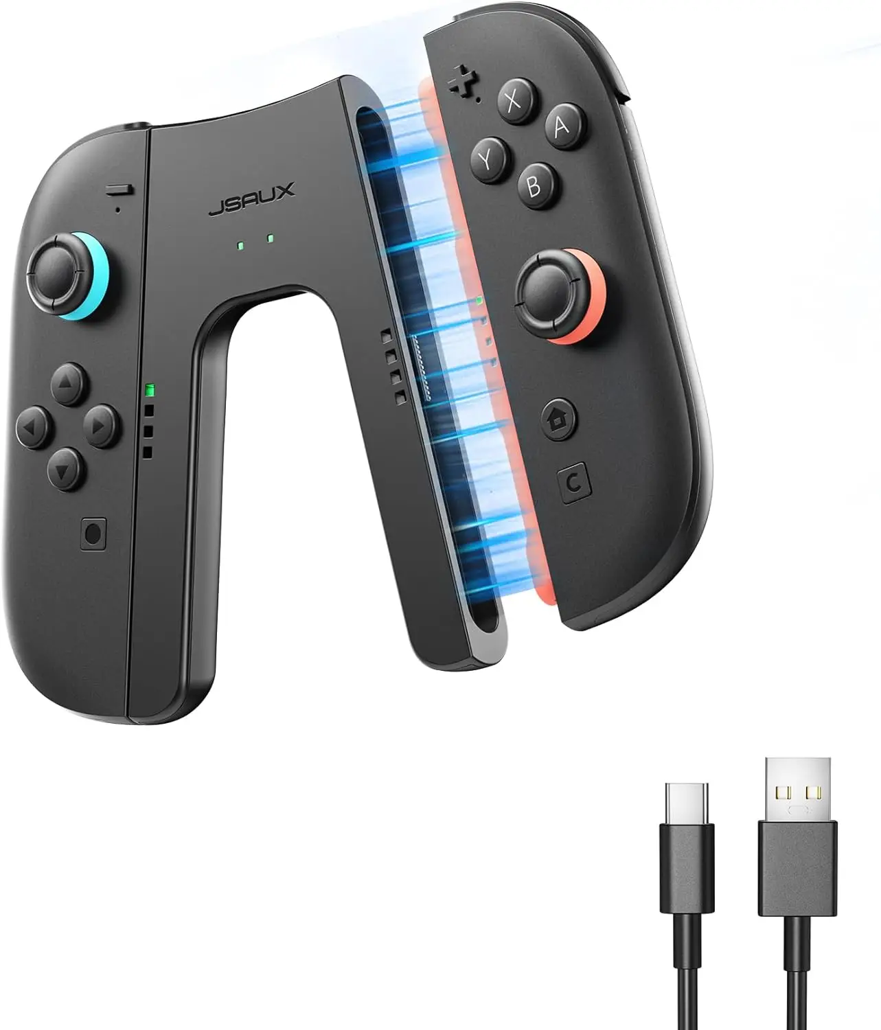 

Controller Grip Compatible with Switch 2 Joycon,Nintendo Switch 2 Ergonomic Charging Grip with LED Indicator,Play While Charging