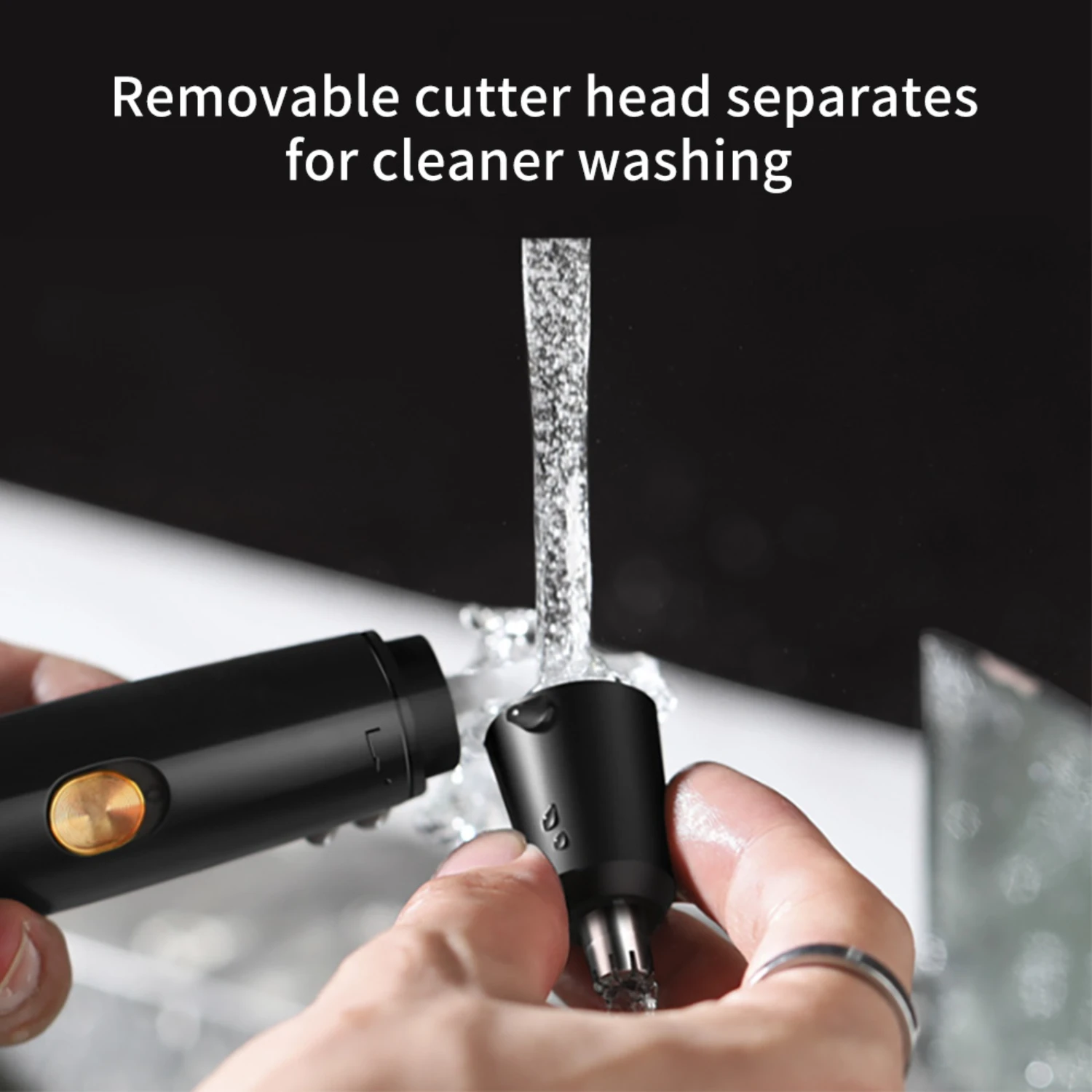 Mini tagliacapelli per naso ricaricabile USB nero portatile di alta qualità, efficiente e delicato per uomo. Rimuovi facilmente e in modo pulito unw