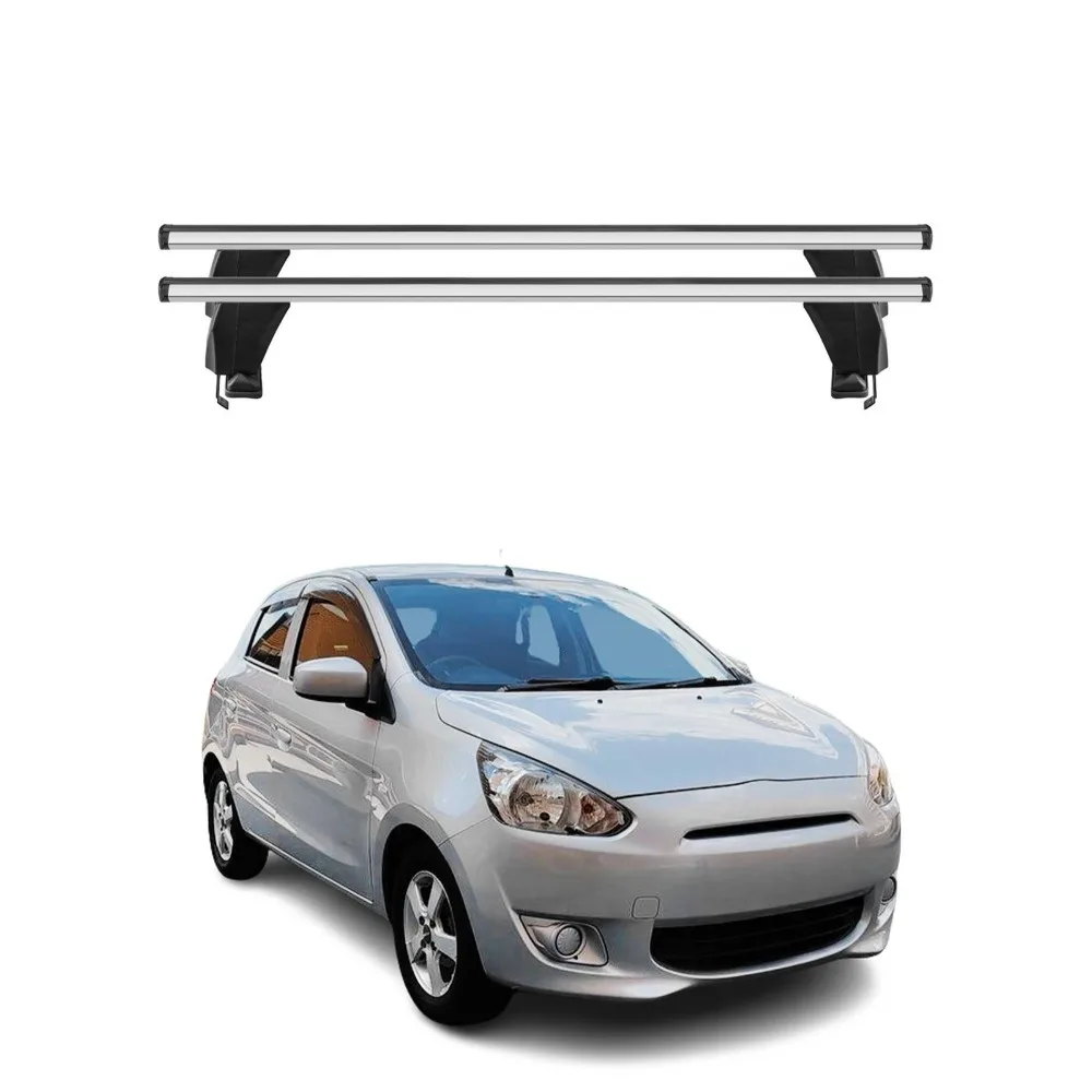 Top Roof Rack Cross Bars For Mitsubishi Mirage 2014-2024 2Pcs Gray Aluminum