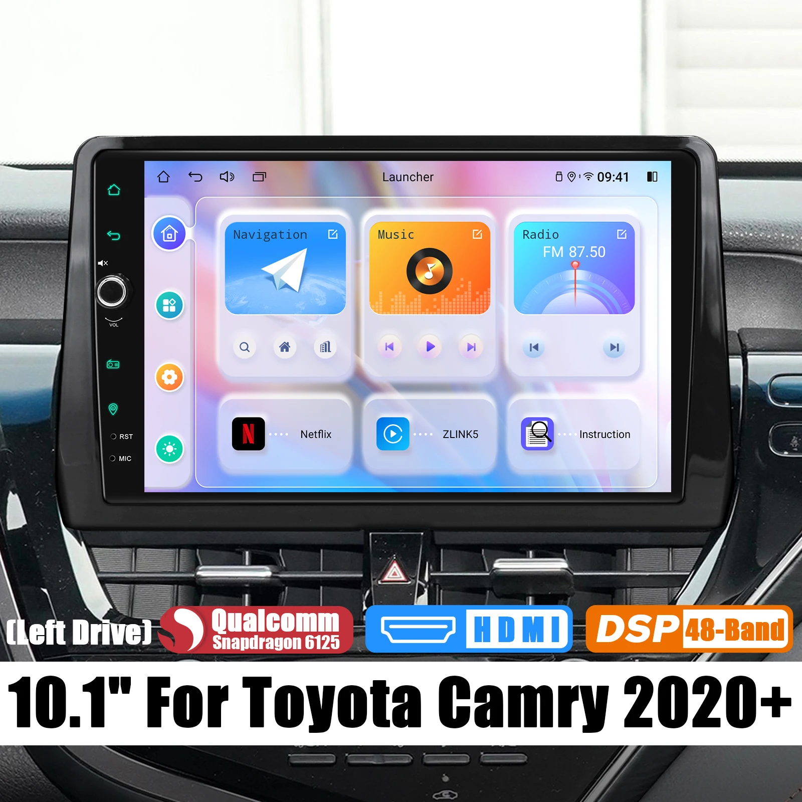 JOYFORWA 10.1Inch Android Car Radio Stereo Upgrade GPS Navigation Multimedia Player For Toyota Corolla 2018+ Plug and Play