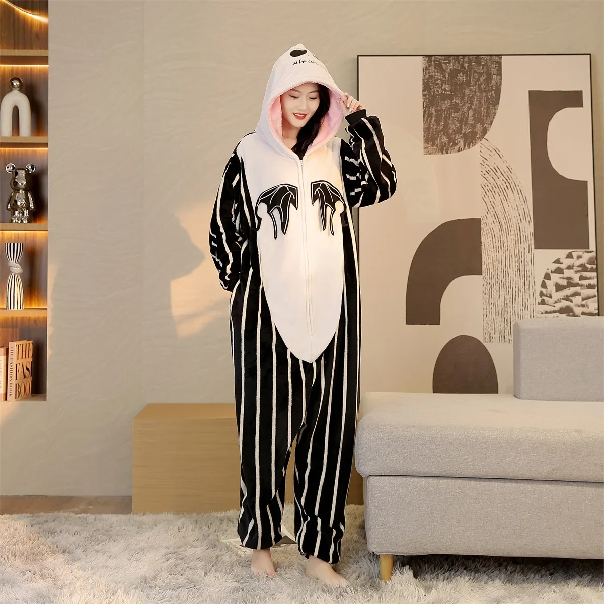 Halloween Jack Skull Cosplay Pijamas Skeleton Onesie Kigurumi Pajamas Christmas Performance Costumes Women Man Child Kigurumi