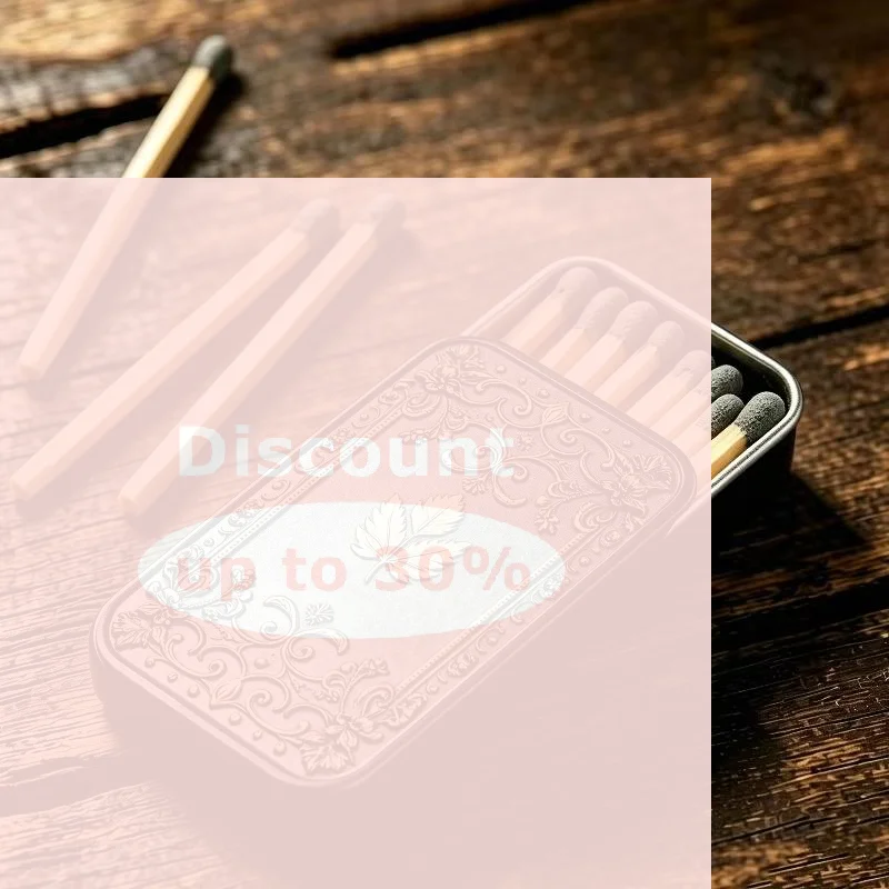 [Vintage Embossed Metal Match Storage Holder Tin Box Retro Floral Print Lightweight Portable for Outdoor Hiking Use]