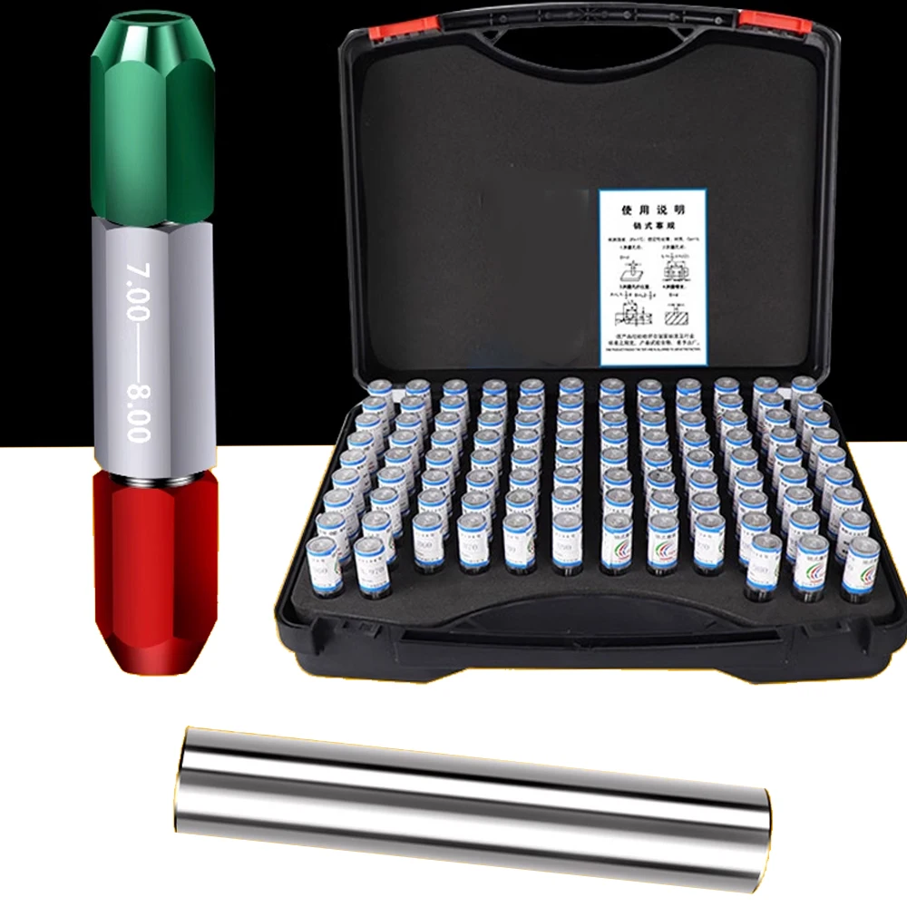 0.30-10.00mm Precision Steel Pin Gauge Set Smooth Plug Gauge Hole Gauge 50mm Pin Measuring Tool Step 0.1mm, 98pcs/lot