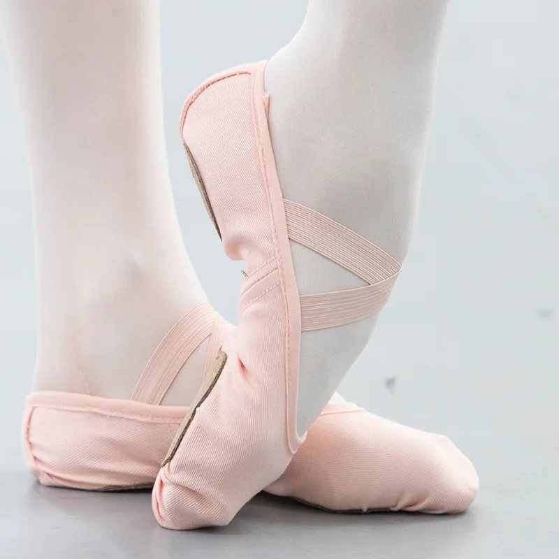 Mulher Sapatos Bandagem Elástica Sapatos De Balé Profissional Stretch Canvas Malha Ballet Chinelos Dança Pointe Shoes Bailarina Flats