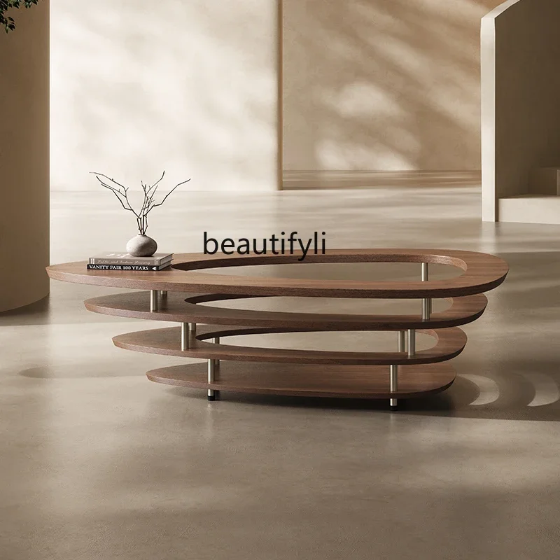 

Italian minimalist special-shaped coffee table antique design light luxury high-end living room modern simple light luxury home