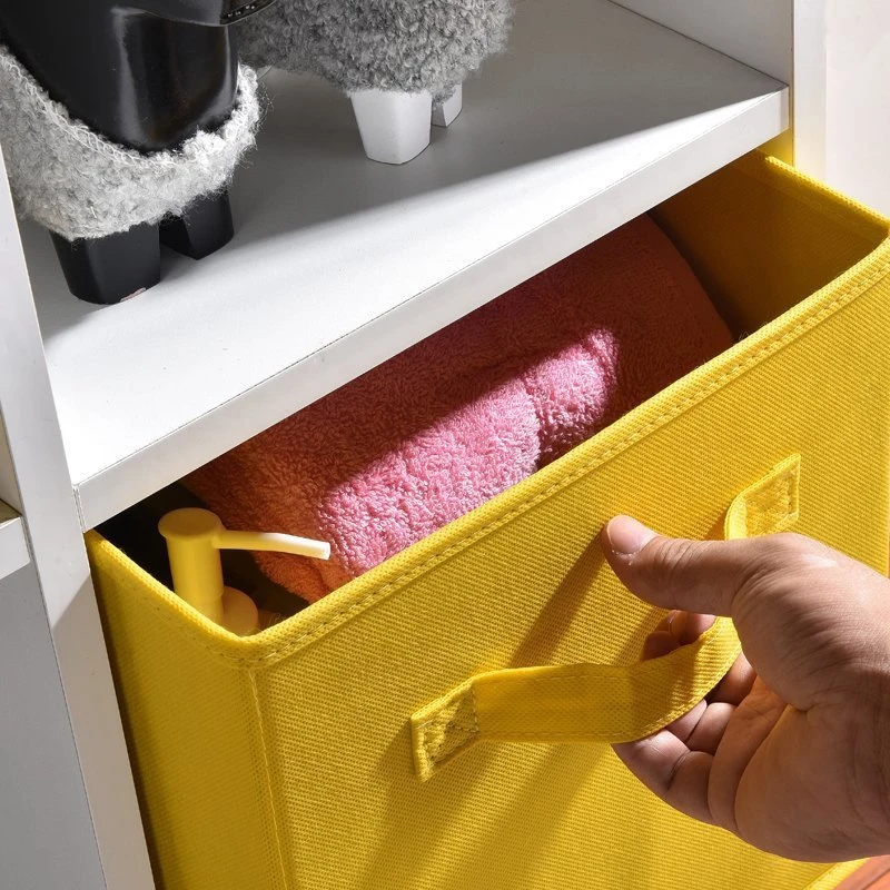 Non Woven Fabric Bin Fabric Cloth Storage Box for Book Clothes Toys Storage Foldable Closet Drawer Storage Organizer Bins Basket