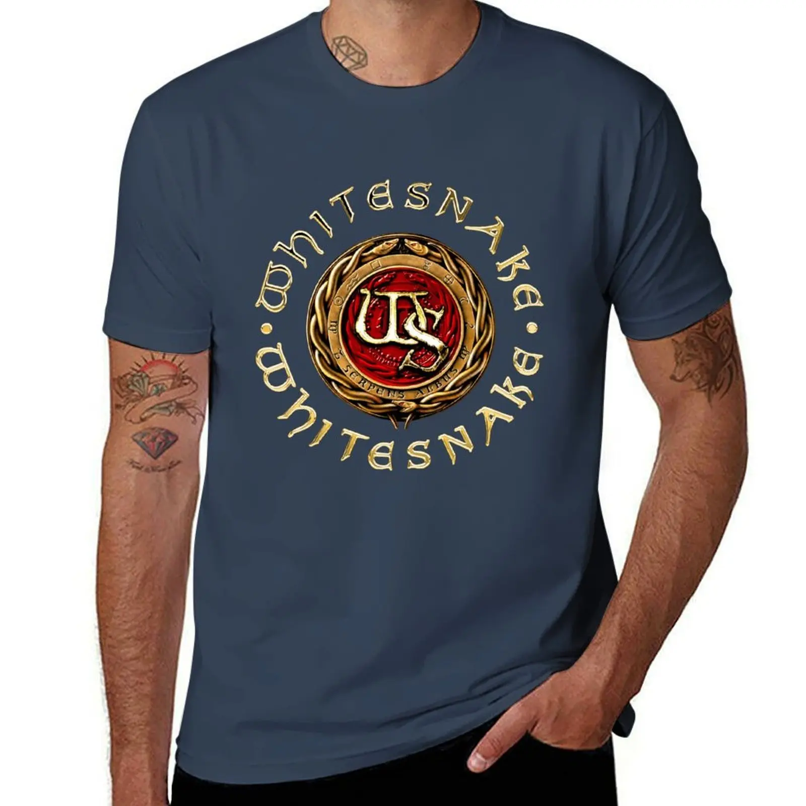 

Whitesnake logo T-Shirt t shirt man plain t shirts for man pack cotton T-Shirt