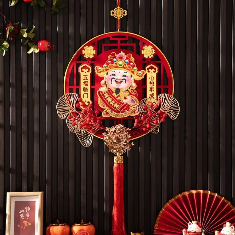 Hangende de God van het Fortuin Hanger Chinees Nieuwjaar Elektrisch Hoofd Schudden God van Rijkdom Ornamenten Home Decor Rood