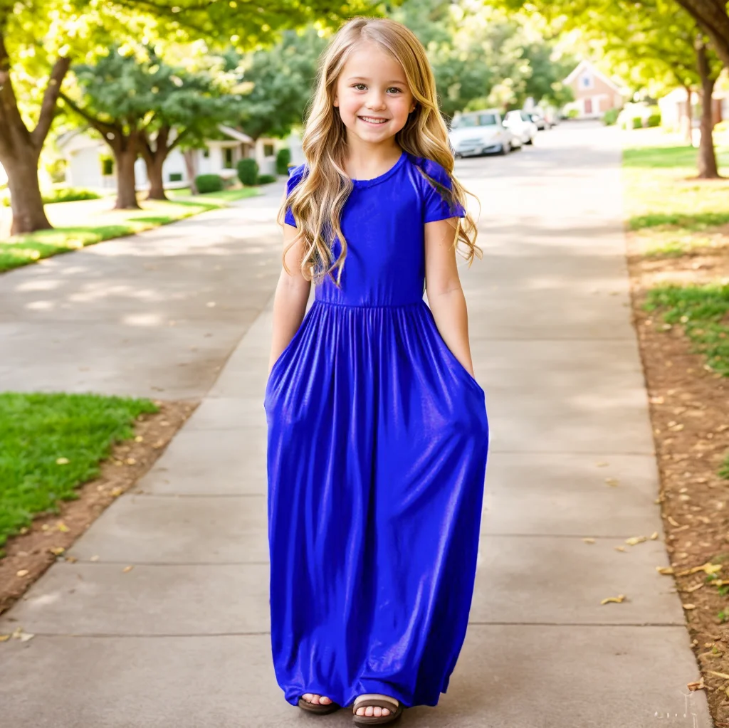 Long Sleeve Kids Girl Princess Beach Dresses Bohemian Maxi Kids Long Dresses for Girls Casual Beachwear Dress Baby Gril Clothes