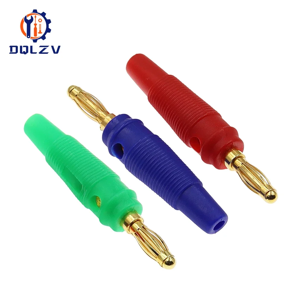 4mm Plugs Gold Plated Musical Speaker Cable Wire Pin Banana Plug Connectors Socket Red Black Blue Green Yellow