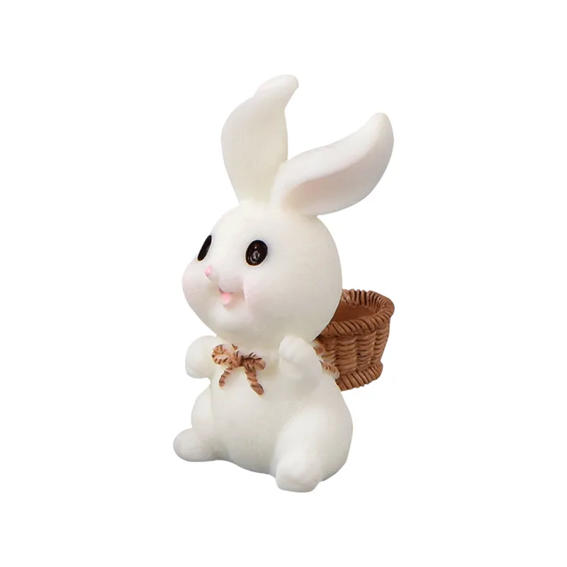 Cute Rabbit Bunny Ornament Resin Home Mini Bunny Miniature Figurines Miniature Landscape Decoration Home Easter Decoration