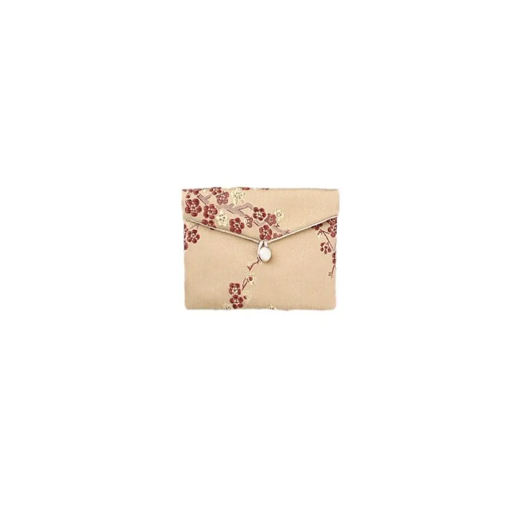

Smooth Satin Jewelery Bag Buckle Floral Jewelery Storage Bag Chinese Style Bracelace Bag Coin Purse Girl
