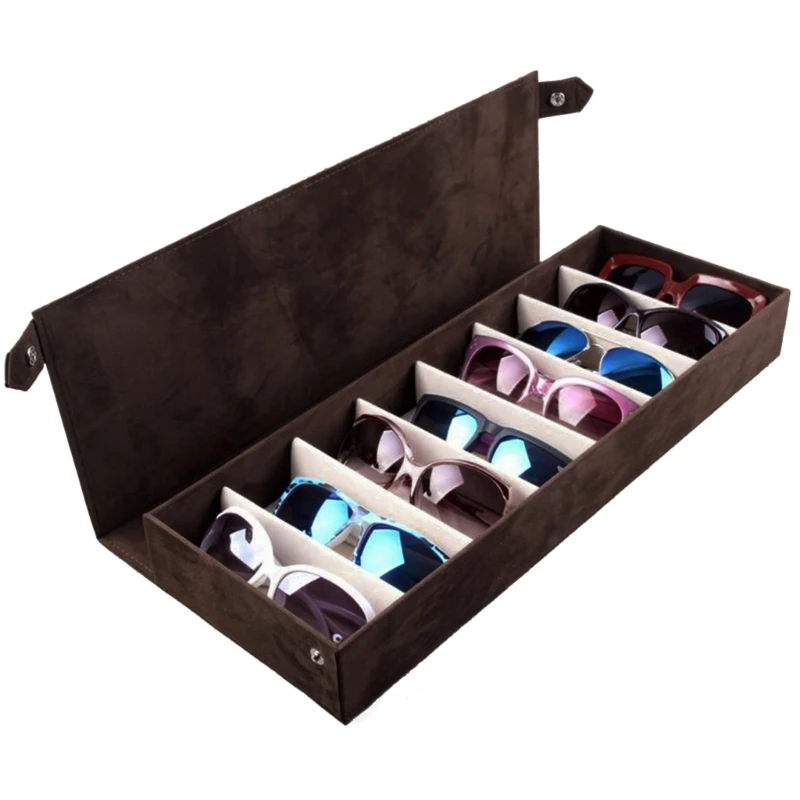 8 Slot Glasses Storage Box Display Box Household Sunglasses Rack Holder for Bedroom School Office Tabletop Container