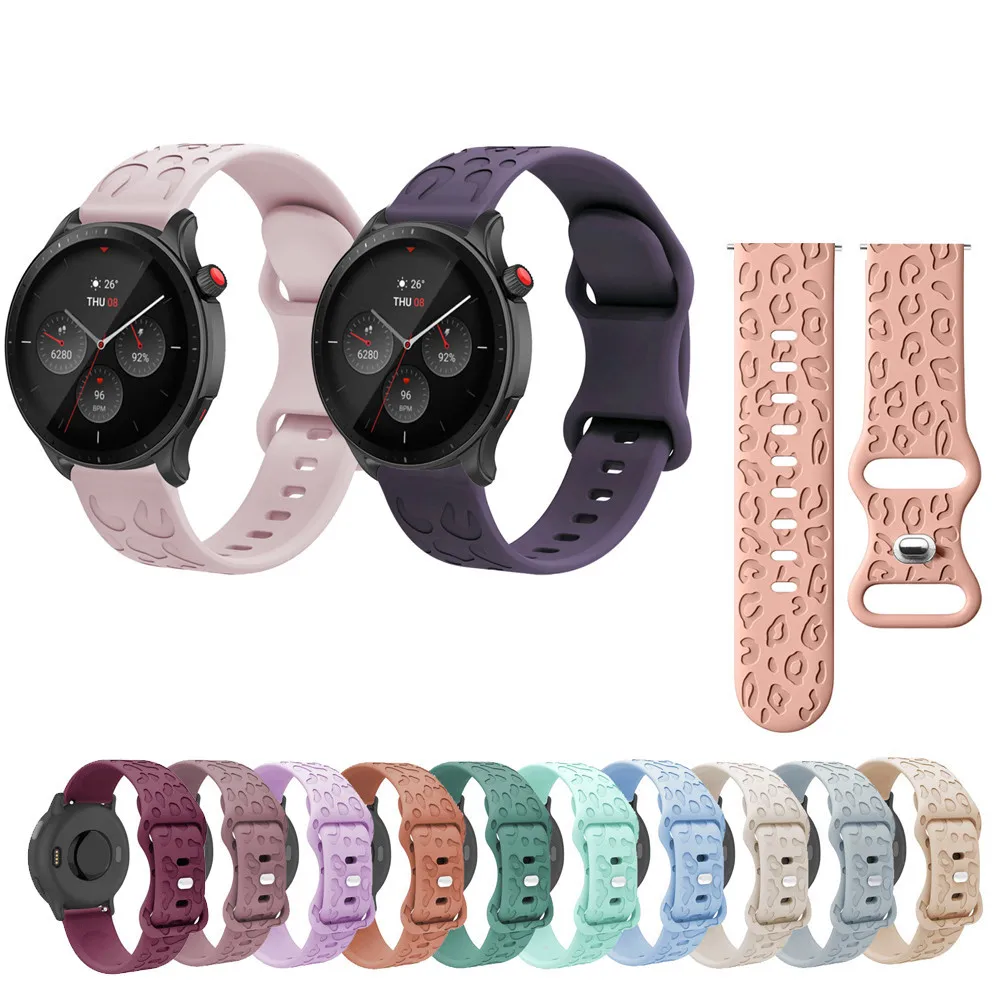 

20mm 22mm Silicone Strap For Huami Amazfit GTR Mini GTR3 Pro 42mm 47mm Bip5 GTR2 GTR4 GTR2E 2 3 4 Smart Watch Engraved Band