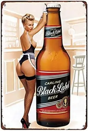 Vintage Custom Metal Signs 8 x 12 - Carling Black Label Beer Chic Art Wall Decort Home Yard Signs Bar Hotel Cafe Pub Restaurant