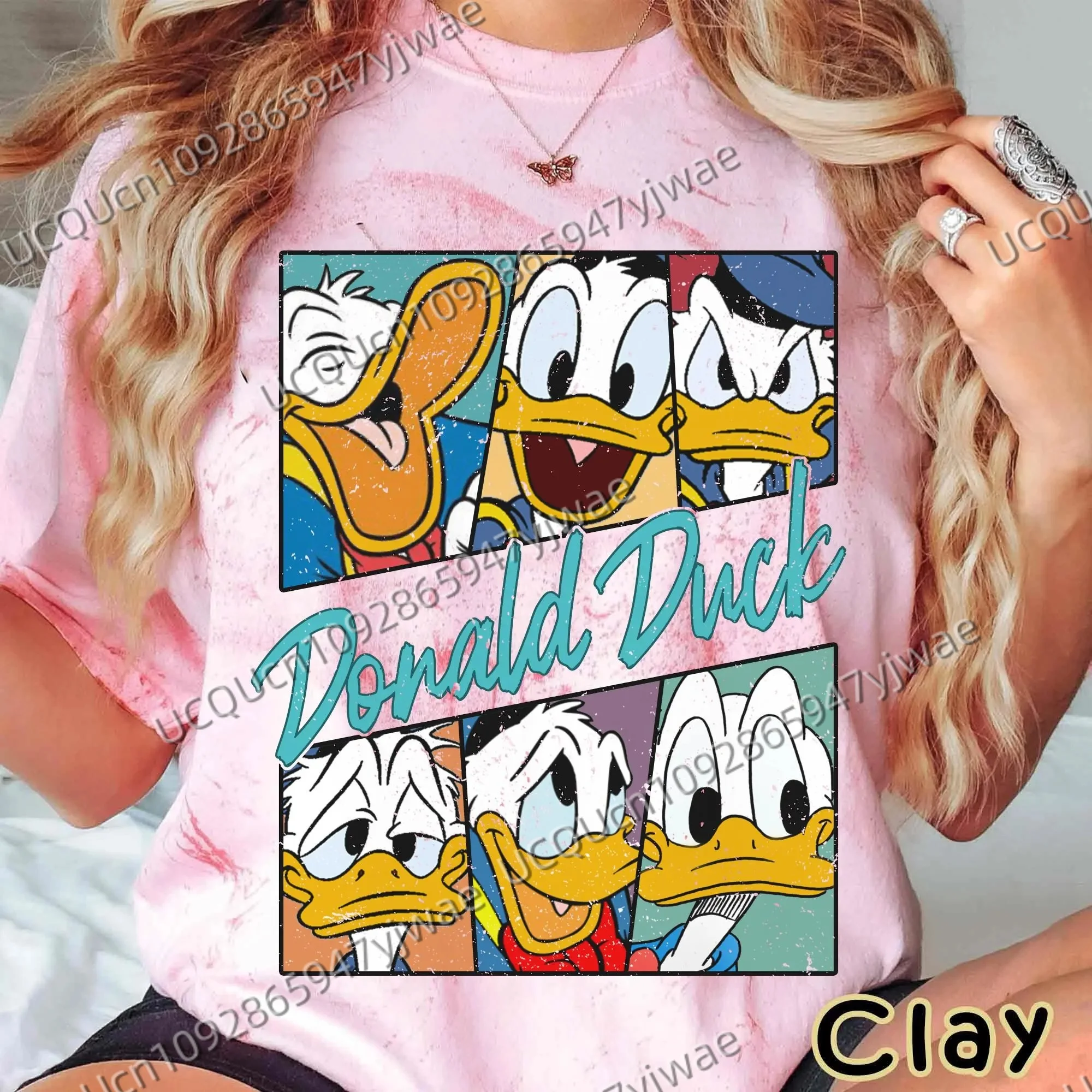 

Женская повседневная футболка с короткими рукавами и забавным Дональдом Даком в стиле ретро Disney с 3d принтом и принтом тай-дай, футболка Magic Kingdom Family Trip 2025