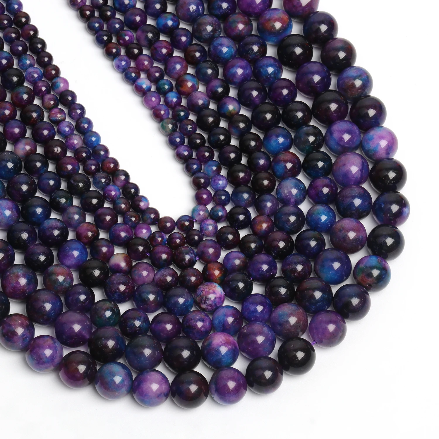 Wholesale 6-10mm Natural Dark Sugilite Stone Beads Round Loose Spacer Beads for Jewelry Making Diy Bracelet Necklace Accessories