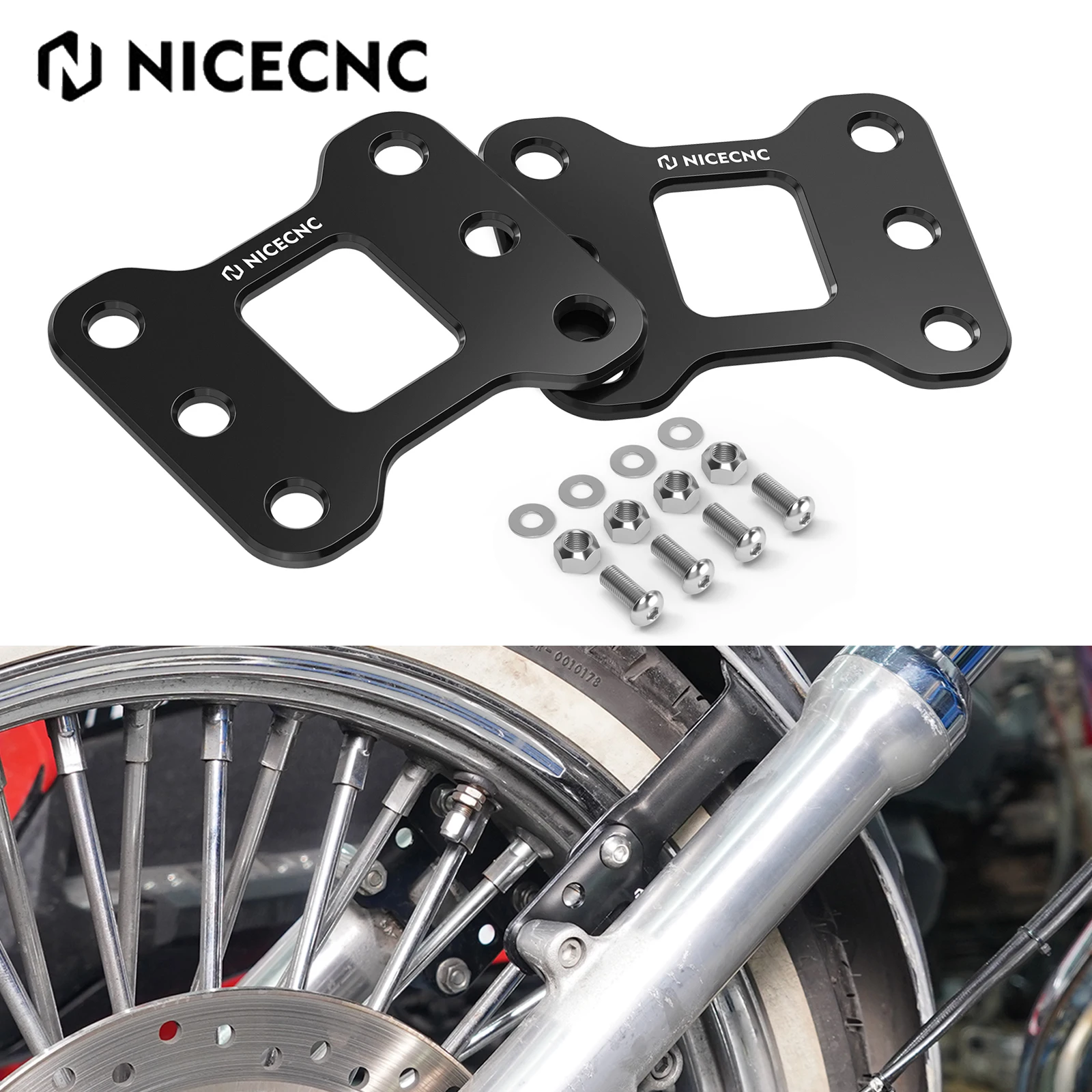 

For Harley Sportster XL 883 1200 16"-20" Wheel Fender Riser Lift Bracket Adapter Iron 883 XL883N 2009-2019 Iron 1200 XL1200NS