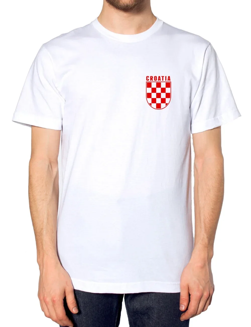 Summer O-Neck Solid Color Loose Basic Retro Croatia Footballer T Shirt Croatian Vintage Check Men Fans Photo T Shirts