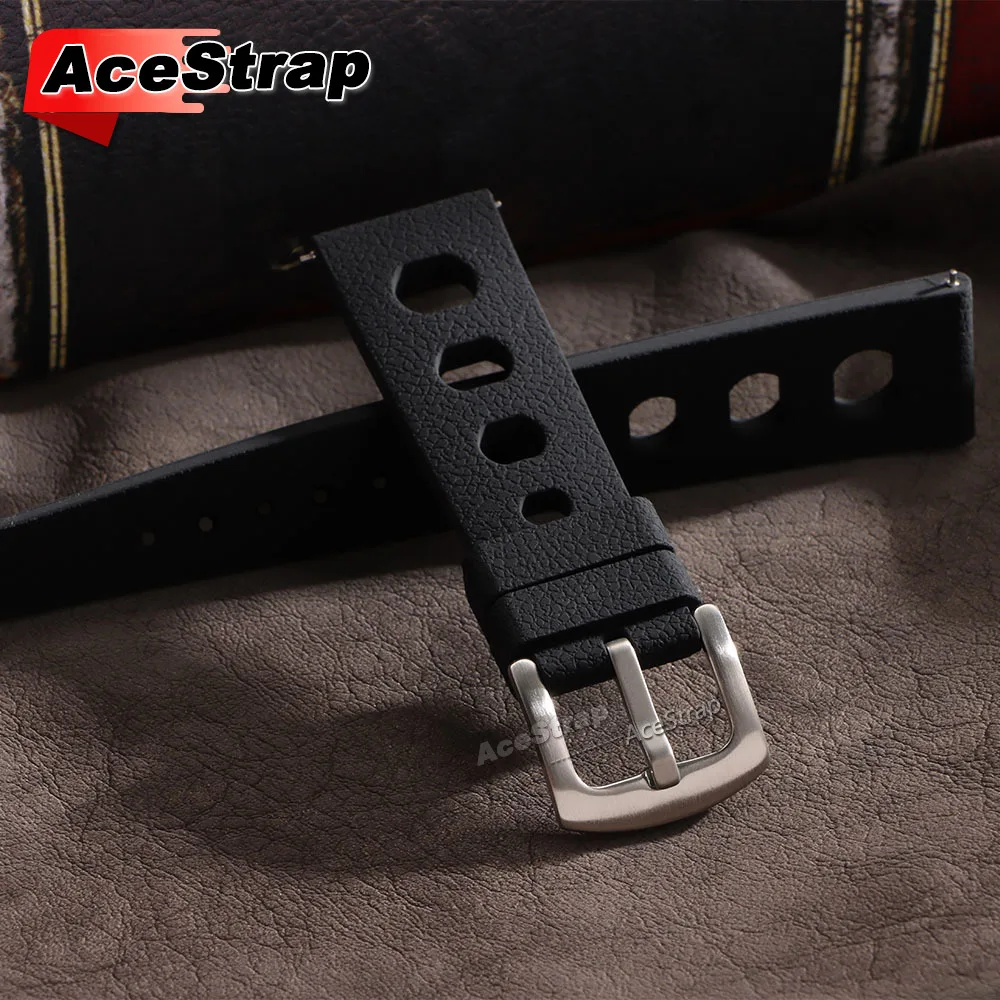 20mm 22mm 2.0 Tropical Watch Band Silicone Quick Release Breathable Perforated Thickened Bracelet for Women Men Wristband