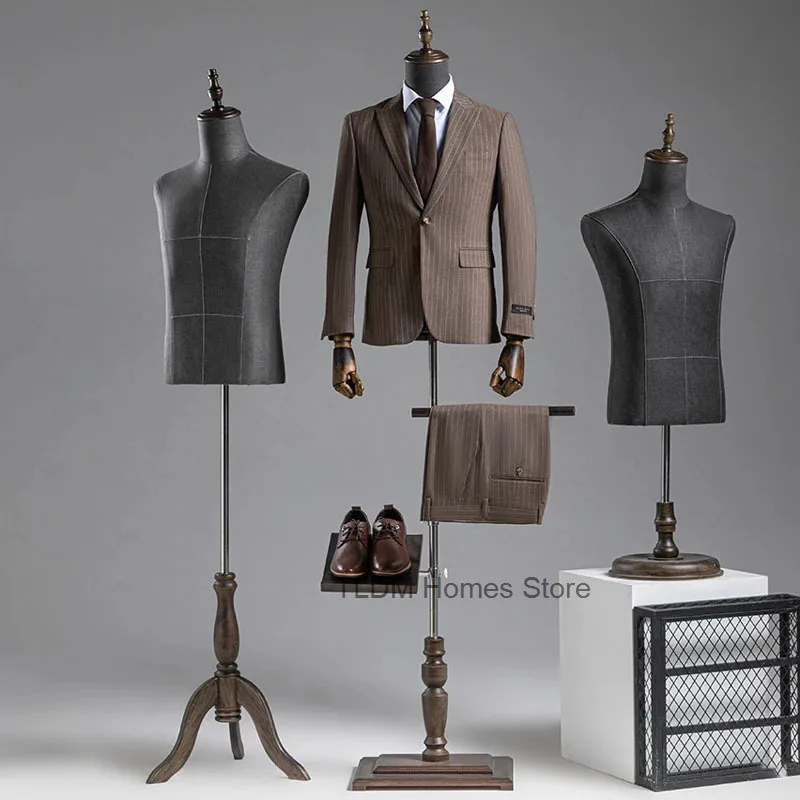 Clothing Store Men Mannequin Props Half-length Window Suit Dress Fake Mannequin Full-body Fashion Mannequin Display Stand