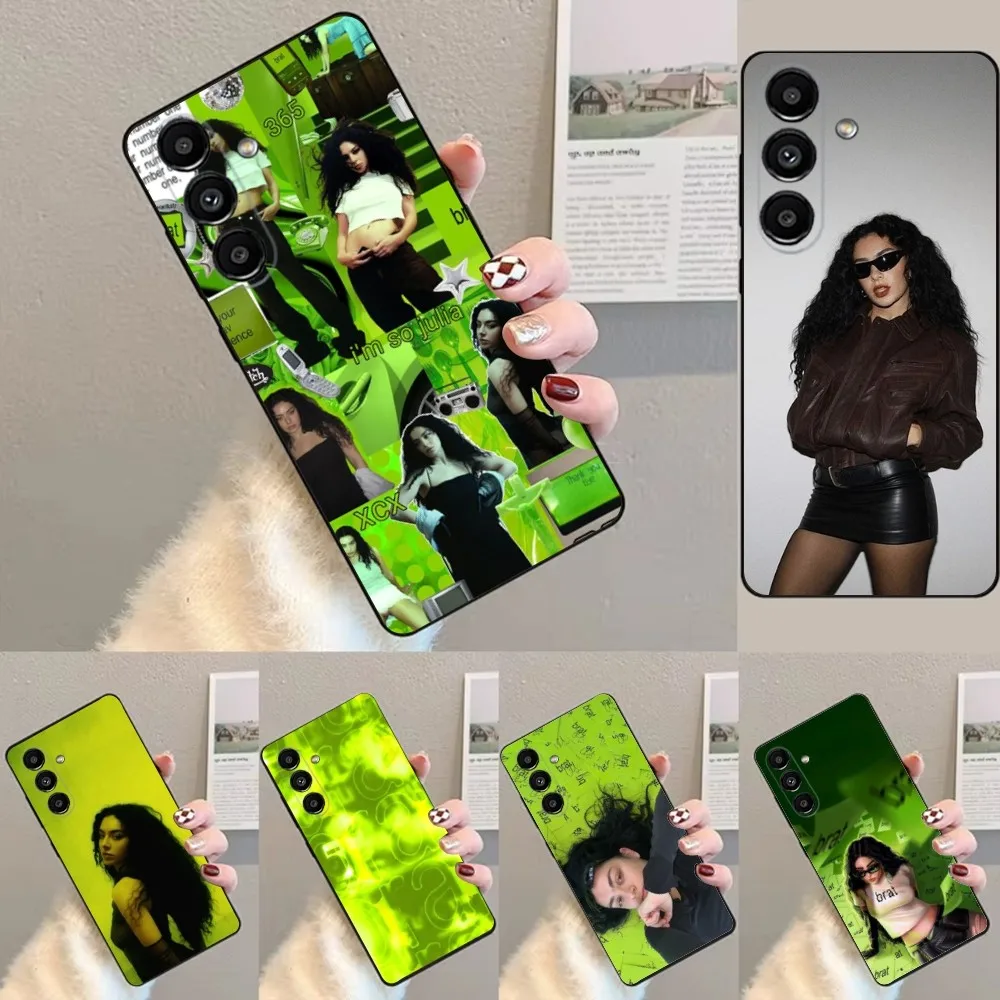 C-Charli XCX B- BRAT  Phone Case For Samsung S24,23,22,30,21,10,9,Ultra,Plus,Lite,FE,Soft Silicone Black Cover