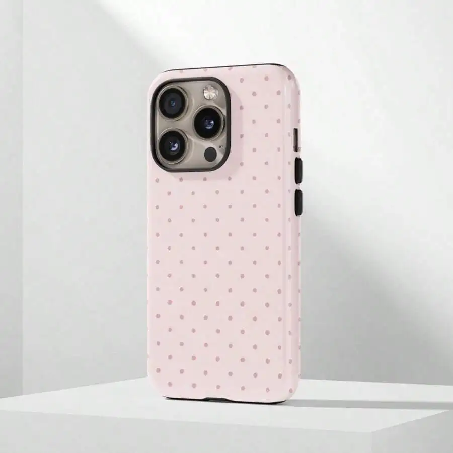 

Pink Polka Dot Phone Case For iPhone 15 14 13 12 11 Pro Max Plus Y2K Style