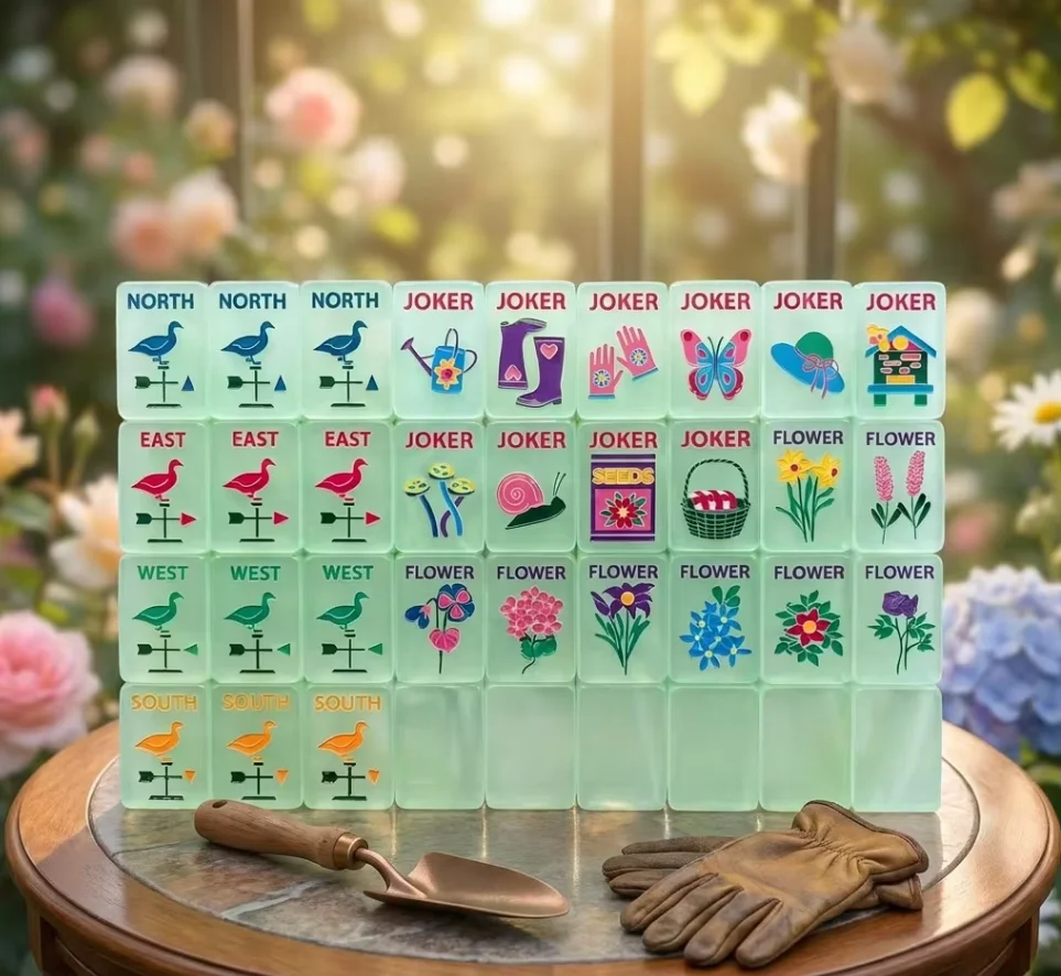 American Mahjong Tiles Only 160 Pieces Garden Glow Artisan Hand Painted Mahjong Tiles Professional Club Quality