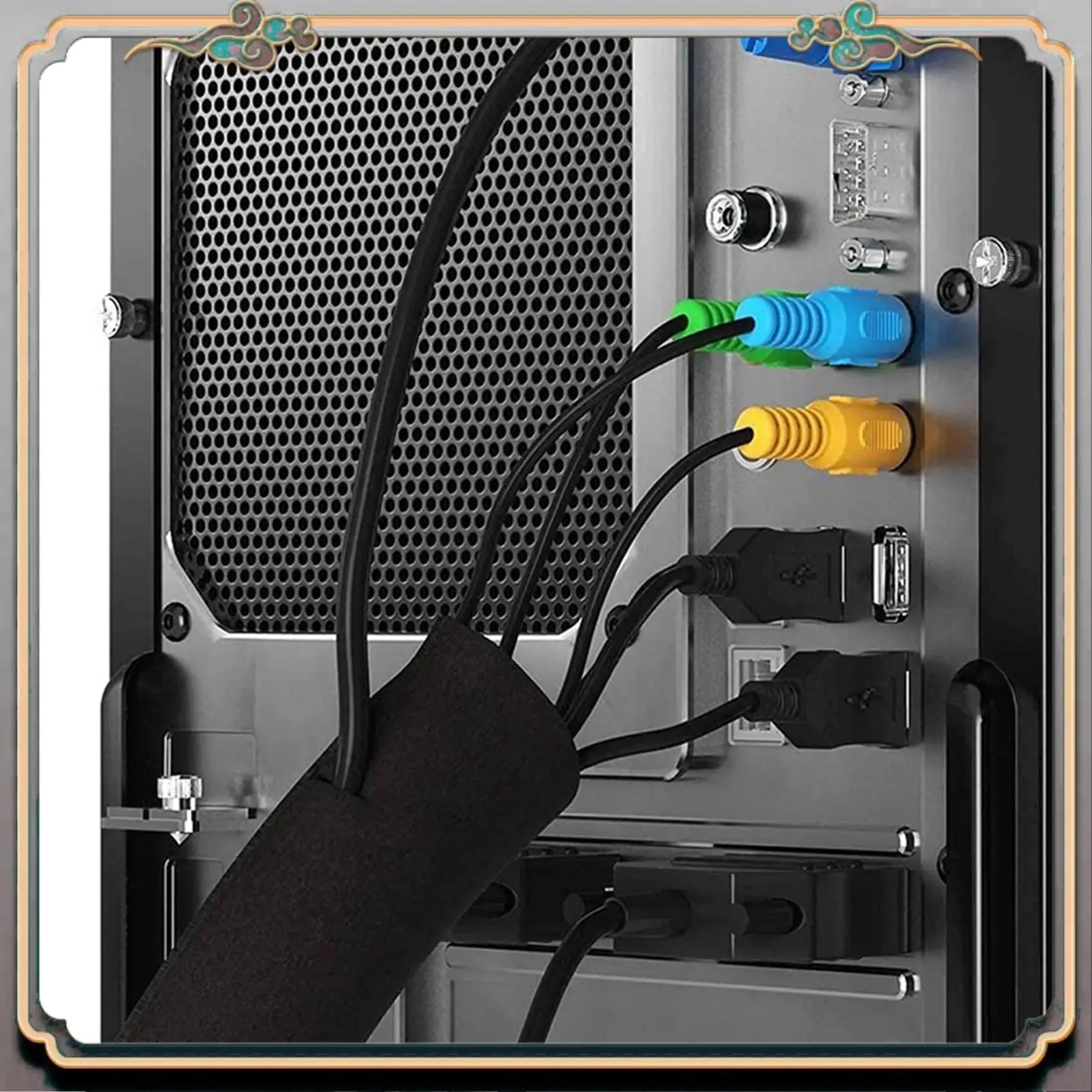 A46M-8 Pack Cable Tidy Tube For TV Computer Home Entertainment,Cable Management Zipper Sleeve Cable Organisers Sleeve