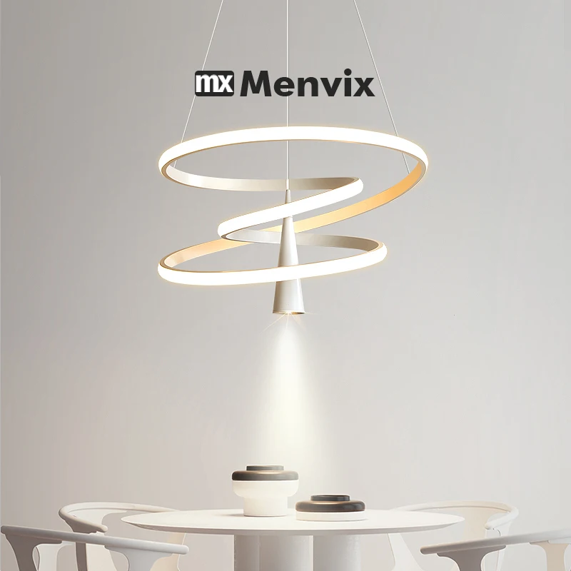 Modern Round LED Chandeliers for Living Room Dining Room Kitchen Island Luster Pendant Lights Fixture Home Decor Indoor Lighting