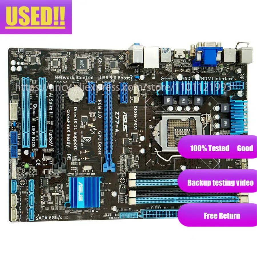 ASUS Z77-A Desktop Motherboard Z77 Socket LGA 1155 i3 i5 i7 DDR3 32G ATX UEFI BIOS motherboard