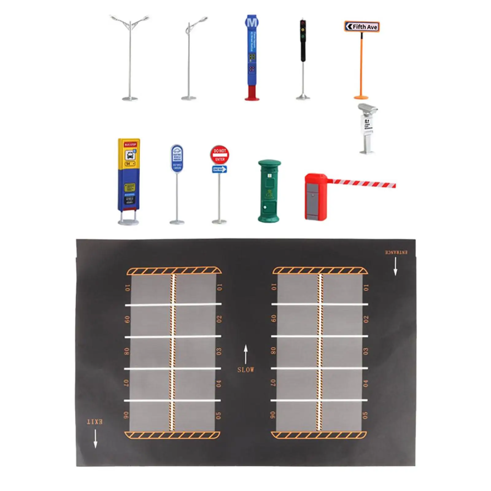 

Коврик-симулятор большого парковочного места 1:64, нескользящий, для декора стола, коллекционный, для демонстрации моделей автомобилей, гаражный, настольный игровой коврик