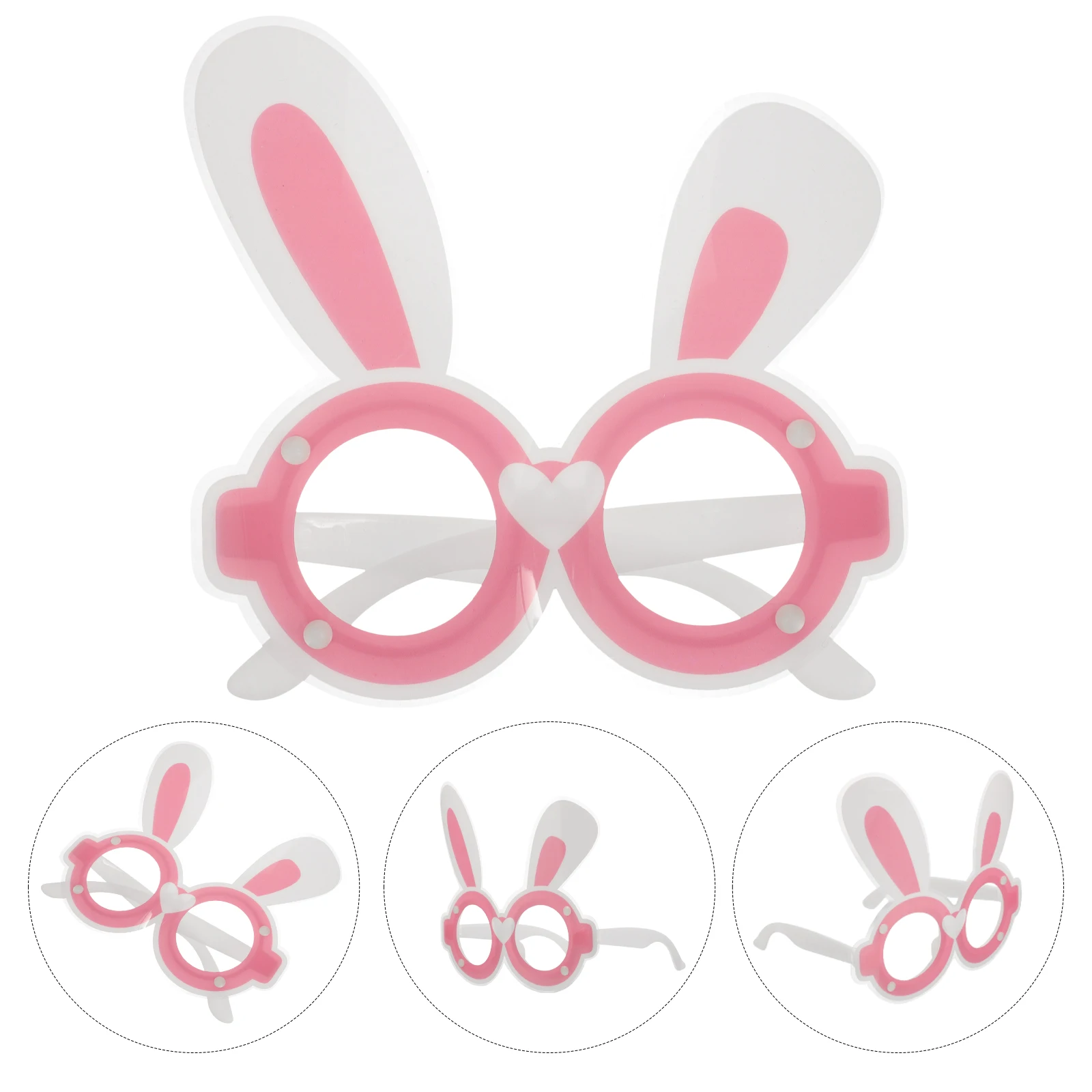 

Rabbit Eyeglasses Frames for Kids Easter Party Supplies Lightweight Portable Fun Photo Booth Props Cartoon PVC Glasses