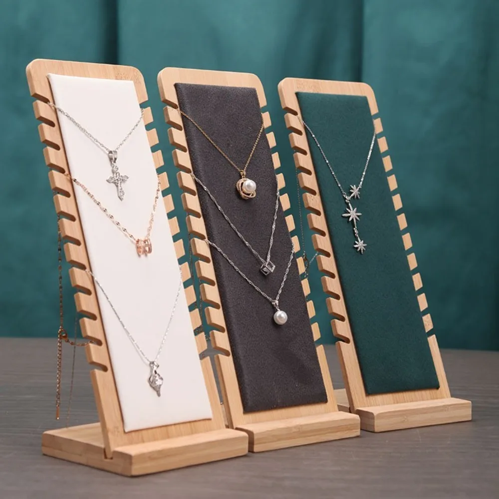 Creative Wooden Necklace Frame Large Capacity Bracelet Support Jewelry Display Props Ornaments Space Saving