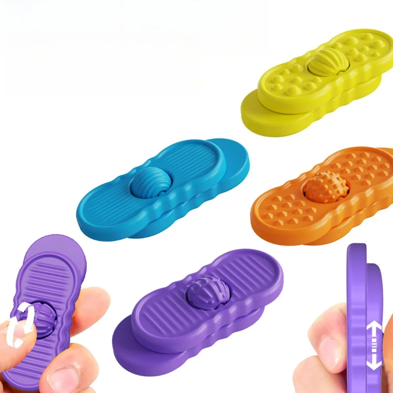 4 قطعة سيليكون الحسية تململ الأسطوانة اللعب الإجهاد الإغاثة كرة دوارة ضد الإجهاد تململ التوحد أدهد القلق حجر سيليكون المنزلق #5