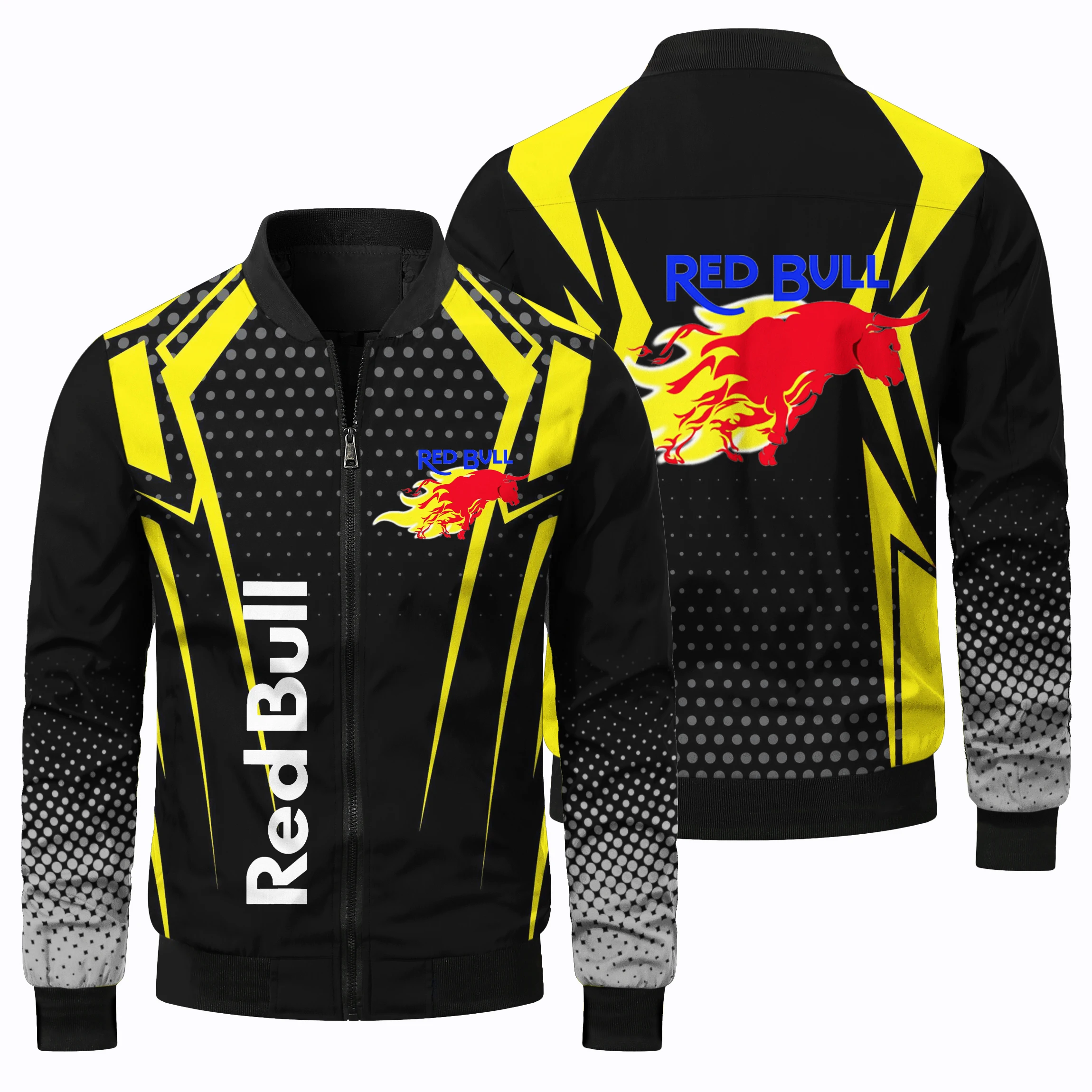 2025 New Red Bull Men's Racing Jacket Fashion Red Bull Logo Printed Coat Off Road Bicycle Riding Clothing Motorcycle Riding