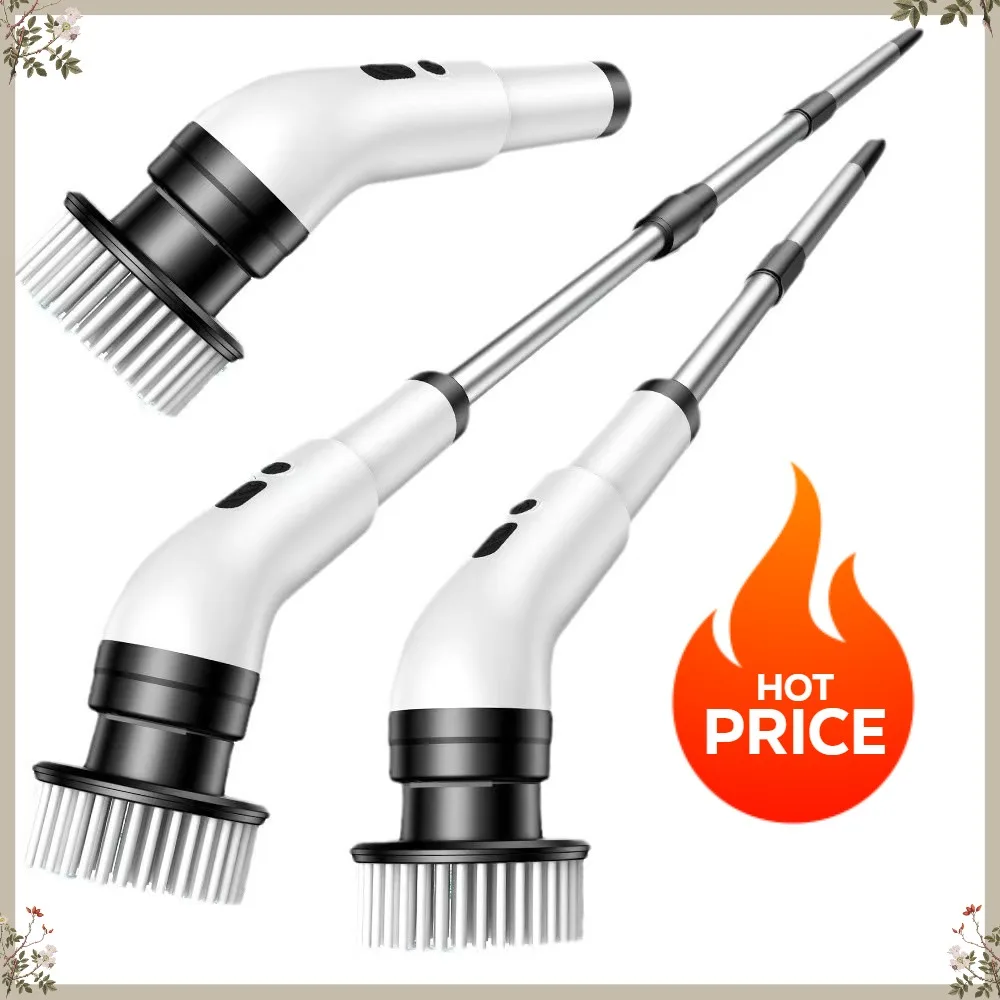 

Multi-Functional 9-in-1 Handheld Electric Cleaning Brush for Home Use Extendable Kitchen, Bathroom, and Floor Cleaning Brush