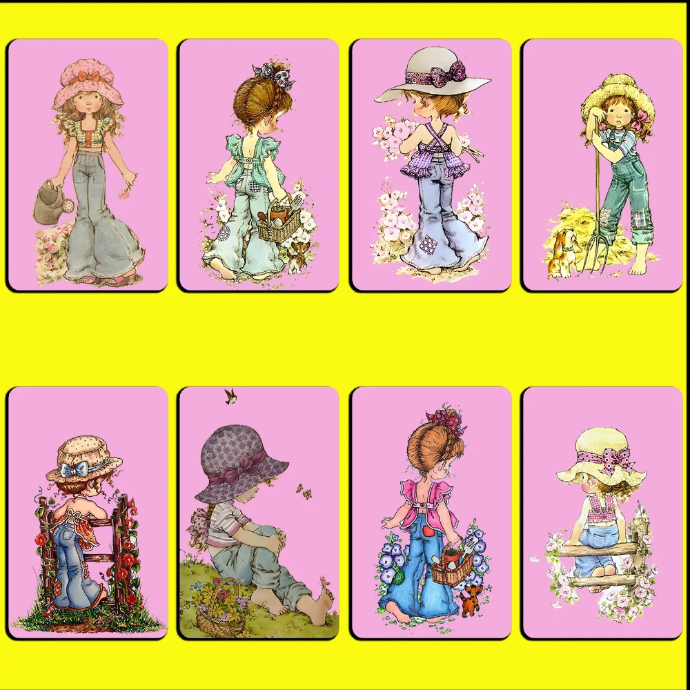 S-mary asa-甘い女の子のステッカー、装飾、防水、クレジットカード、バスパス、銀行、クレジットカード、クール、4個