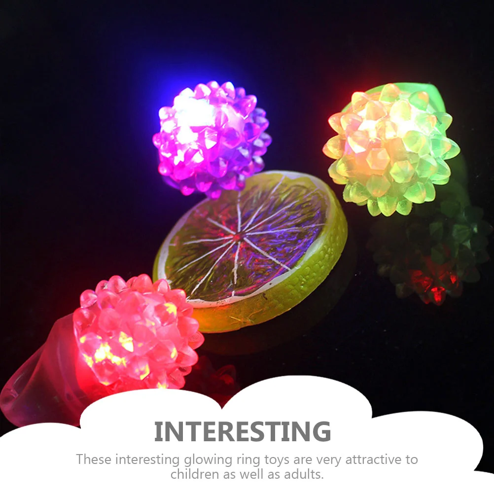 12 Pcs Strawberry Ring Light Children Glowing Rings The Lovely Finger Kids Modeling