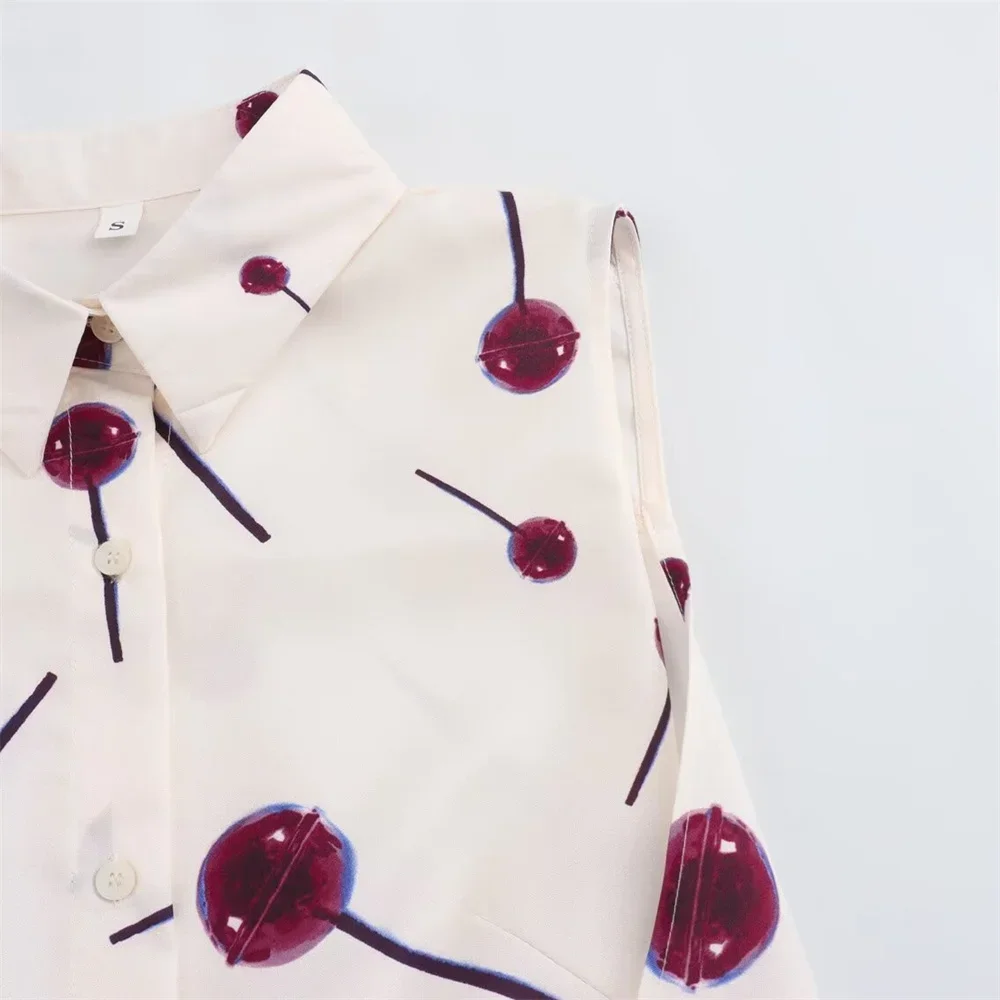 LIBIELIY LIBIELIY 2025 Summer New Women's European And American Style Fashion And Temperament Printed Poplin Shirt Dress