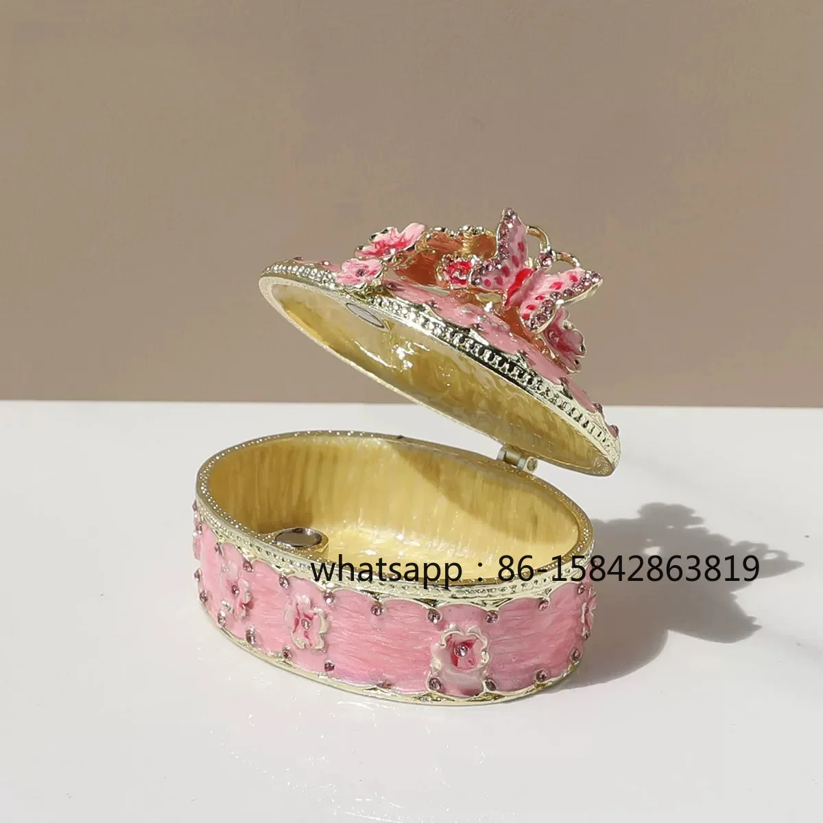 Rose Cherry Blossom Ring Stud Earrings Storage Jewelry Box Cute