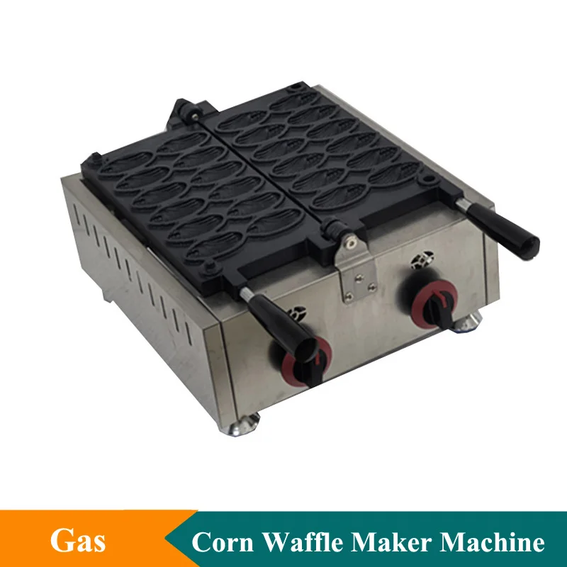 Snack Equipment Corn Shape Waffle Machine Stainless Steel Bread Waffle Machine Gas Heating Corn Waffle Maker Machine