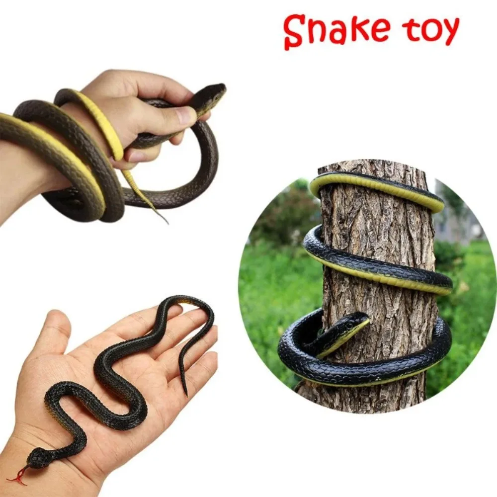 Faux jouet réaliste en caoutchouc de 45cm, Simulation de serpent Anaconda effrayant Halloween pour effrayer les oiseaux, jouet de farces, accessoires de décoration